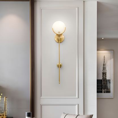 The Shine of Gold and Marble Wall Lamp