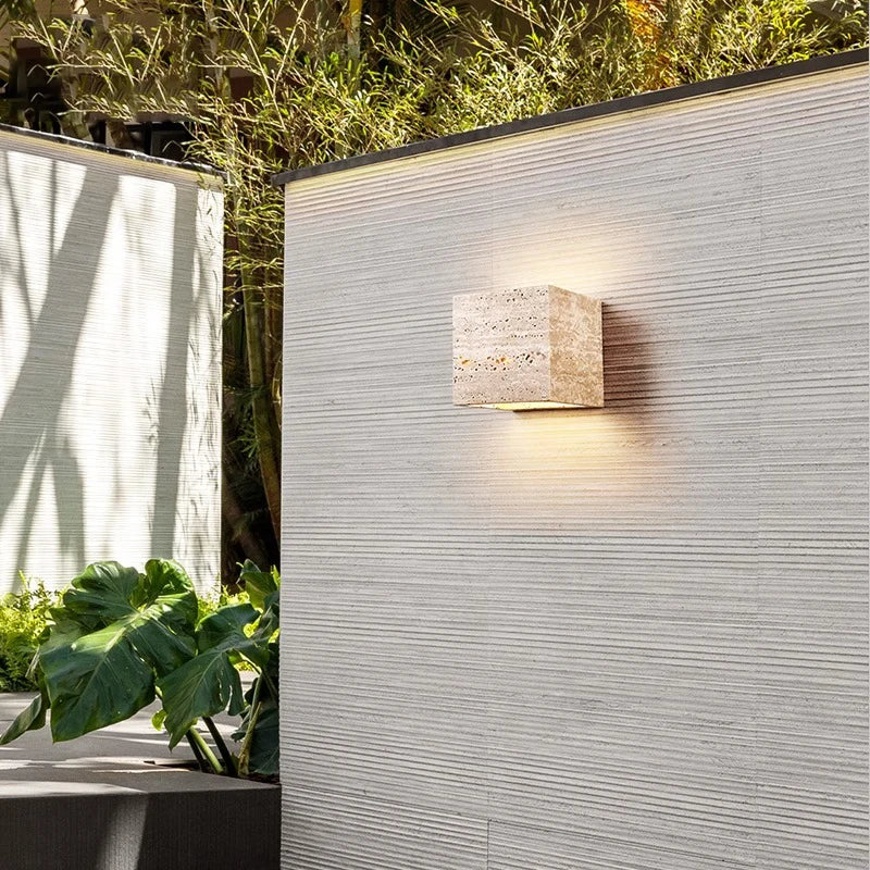 Travertine Stone IP65 Waterproof Outdoor LED Wall Lamp