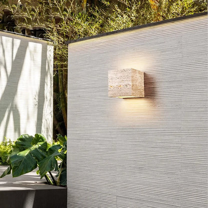 Travertine Stone Outdoor LED Wall Lamp