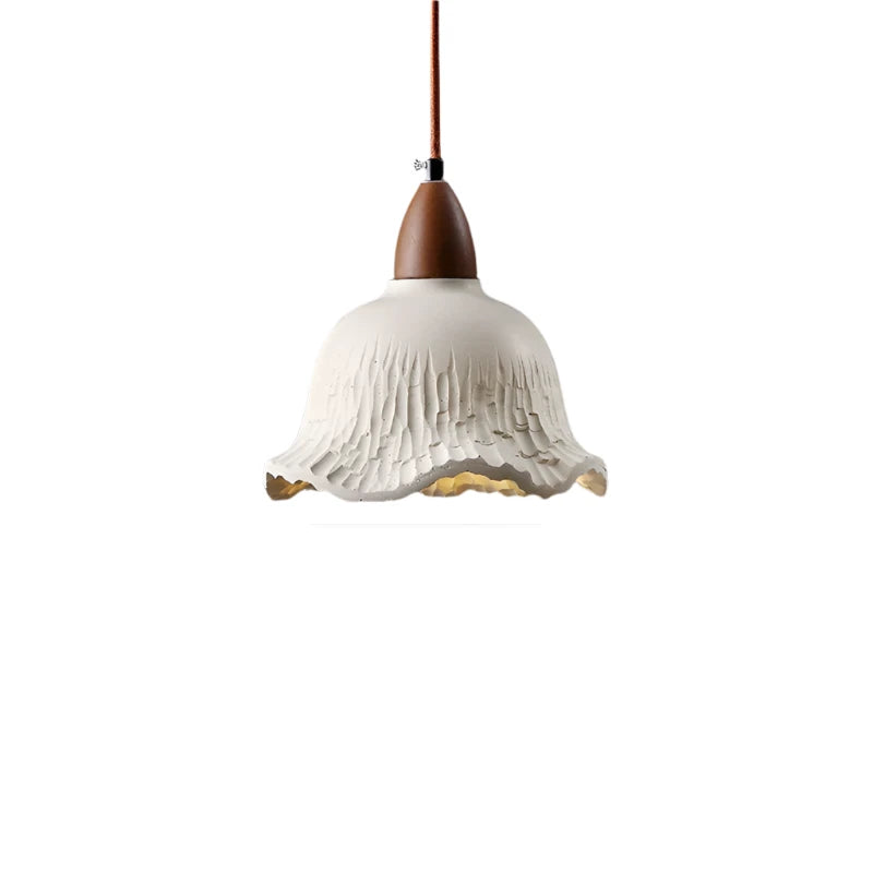 Cream Retro Cement Flower Pendant Light