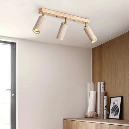 Travertine 3 Heads Ceiling Light Fixtures