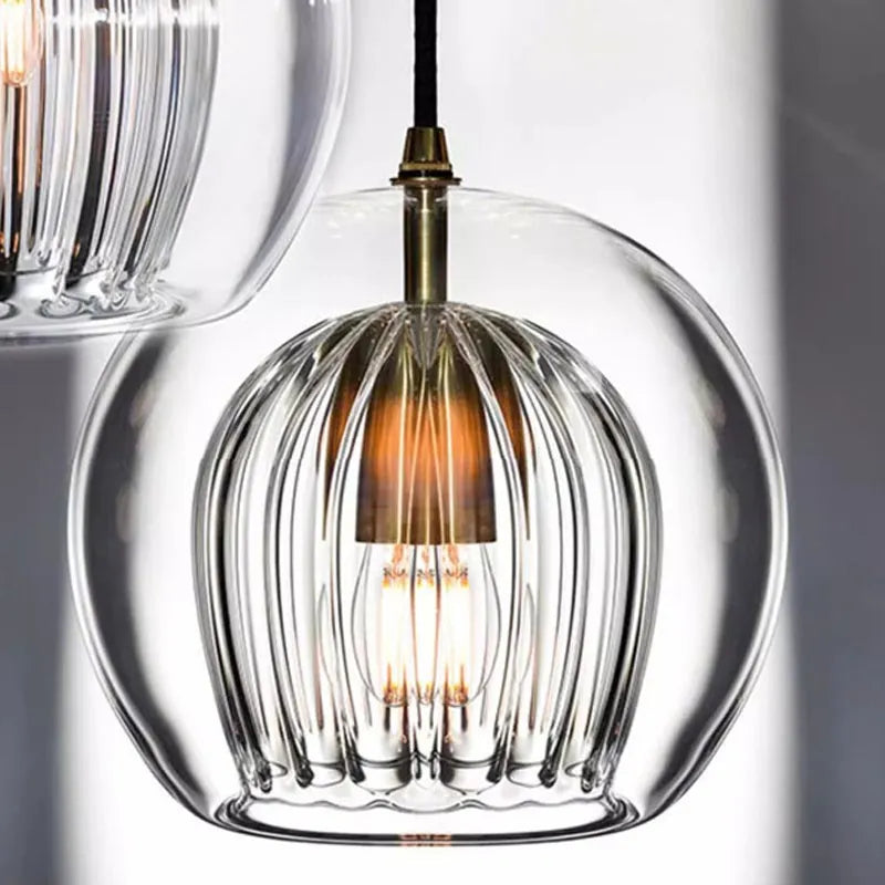 Flowing Gold Glass Globe Pendant Light