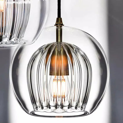 Flowing Gold Glass Globe Pendant Light