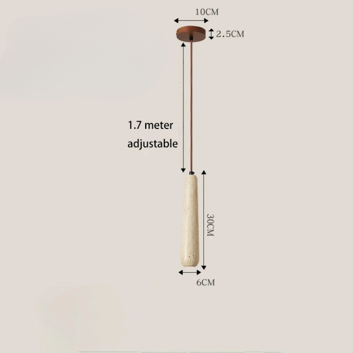 Lámpara Colgante de Tubo de Travertino