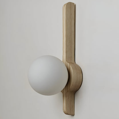 Thais Wood Nordic Glass Wall Light