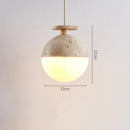 Travertine Hanging Ball Pendant Lamp