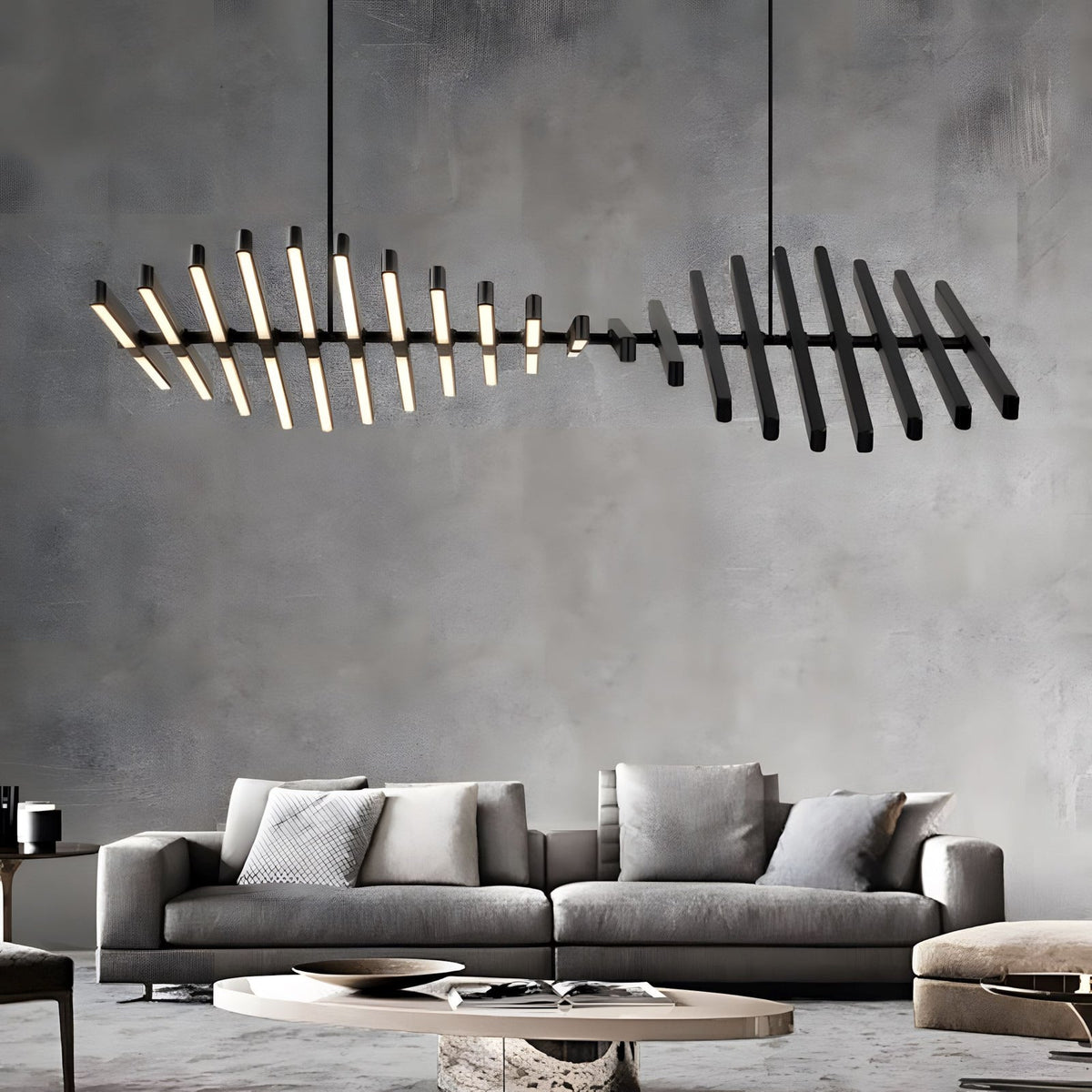 Black Talia pendant in a modern living room