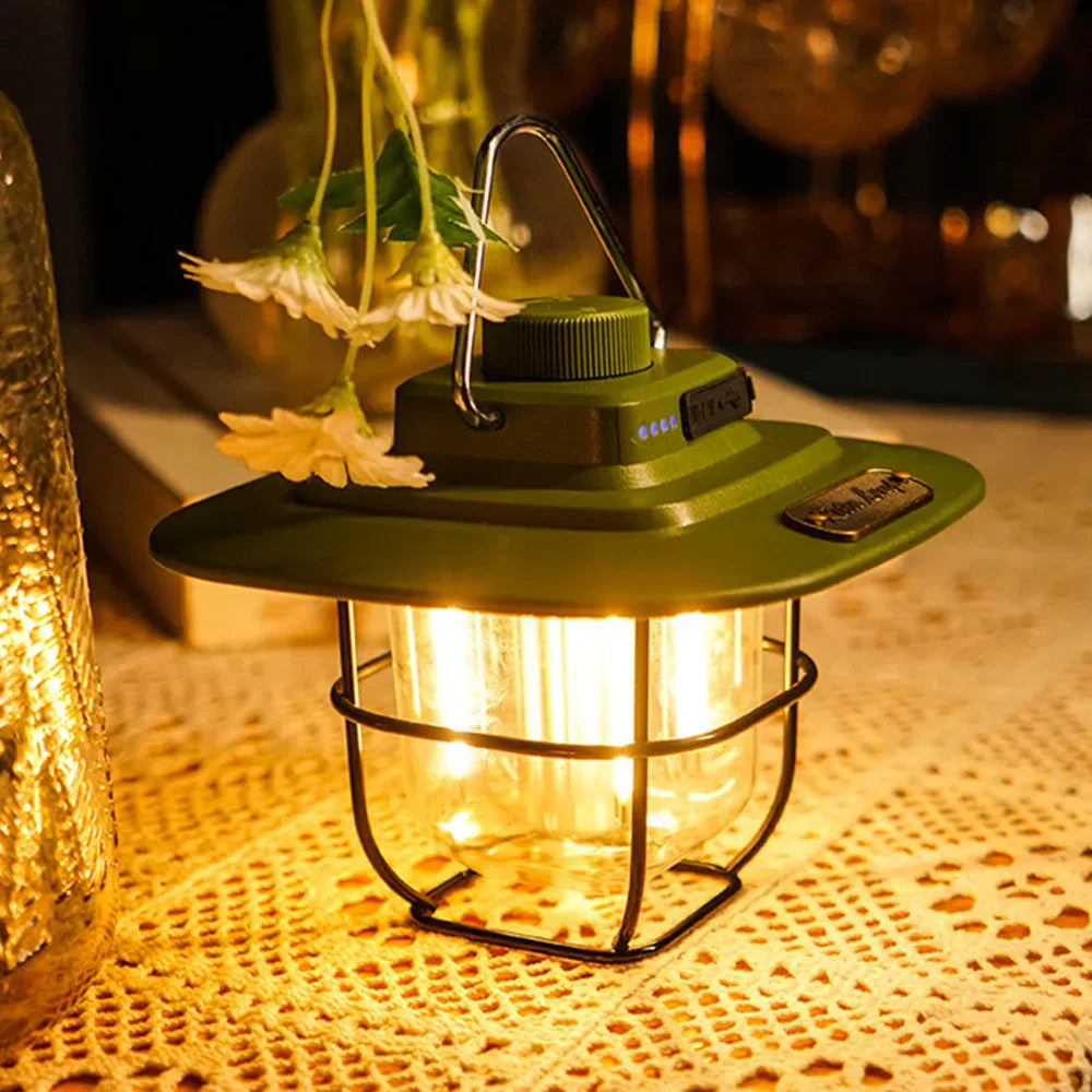 Linterna de Camping LED Recargable NostalgiaGlow Retro