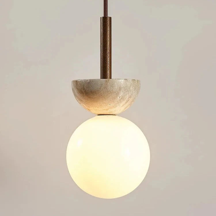 Ronde Travertine LED Hanglamp