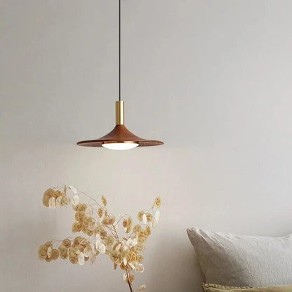 Modern Walnut Wood LED Pendant Lamp