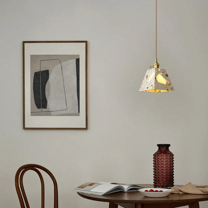 Lampe suspendue LED en marbre Terrazzo