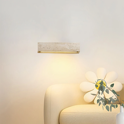 Modern Creative Yellow Travertine Stone Wall Lamp