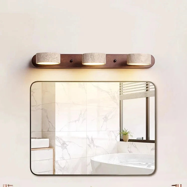 Miroir LED en Travertin avec Éclairage Avant