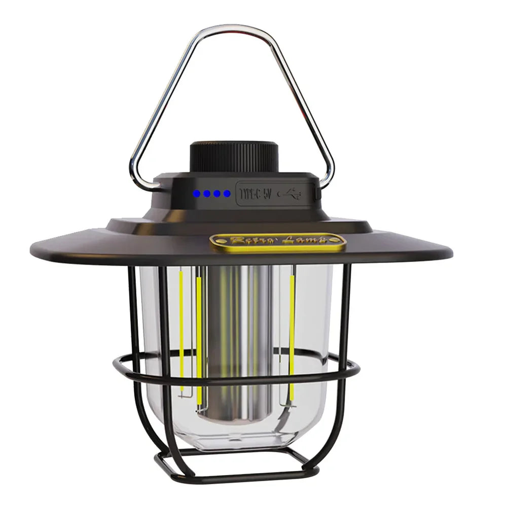 NostalgiaGlow Retro Rechargeable LED Camping Lantern