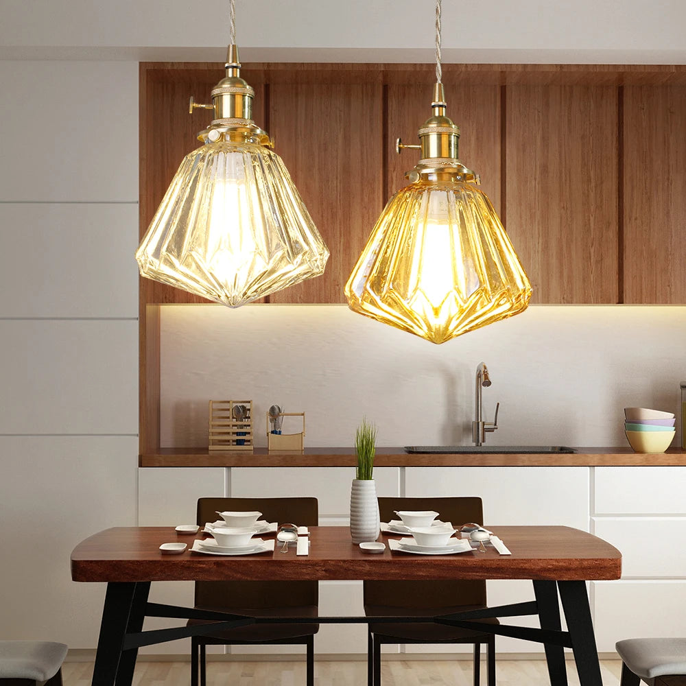 Modern Diamond Glass Pendant Lights