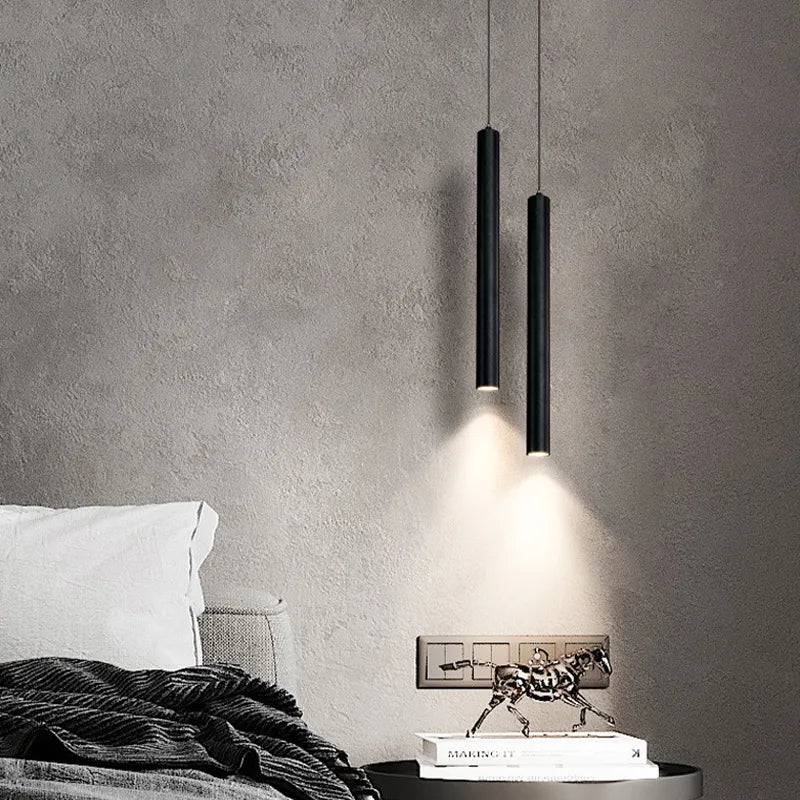 Modern Black Plated Pendant Light with LED Bulbs