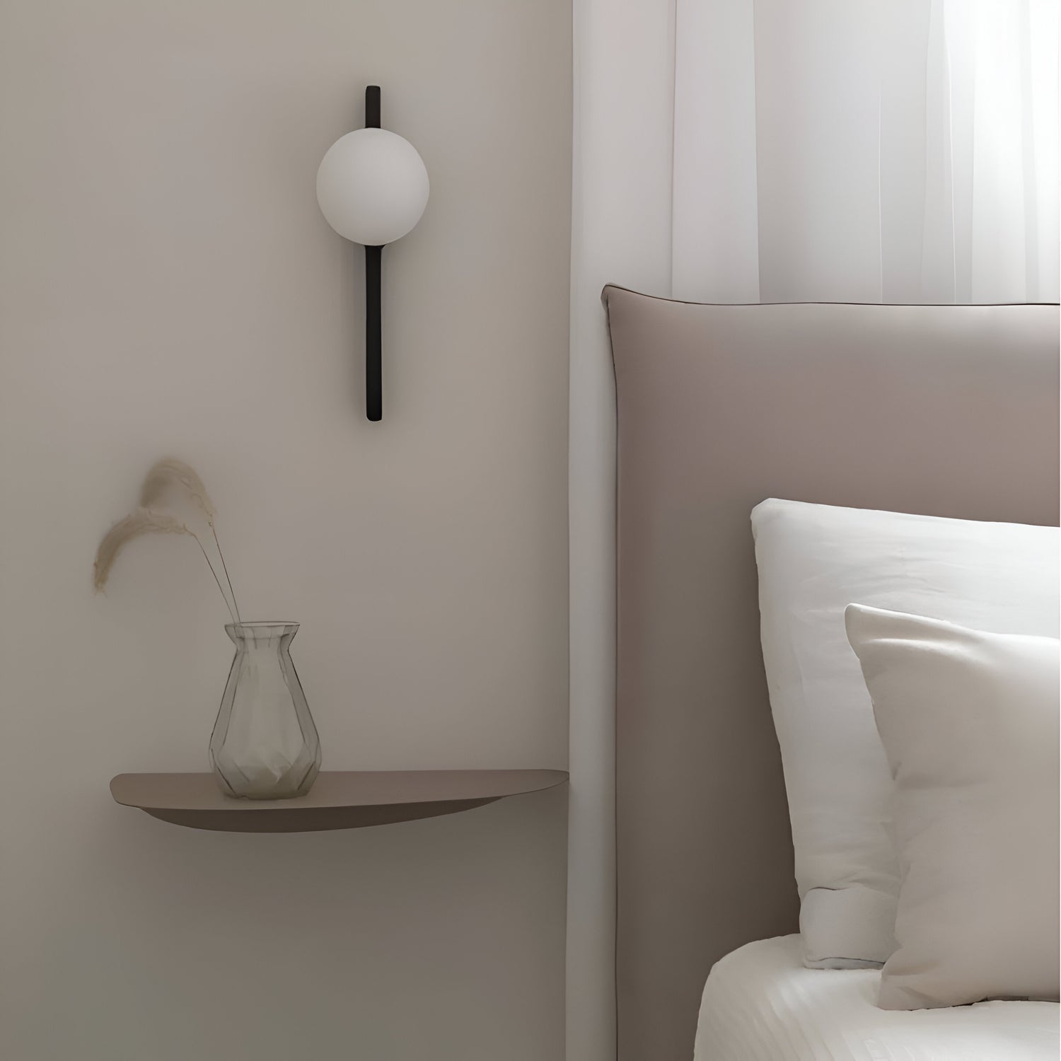 Thais Wood Nordic Glass Wall Light