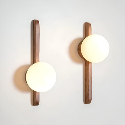 Thais Wood Nordic Glass Wall Light
