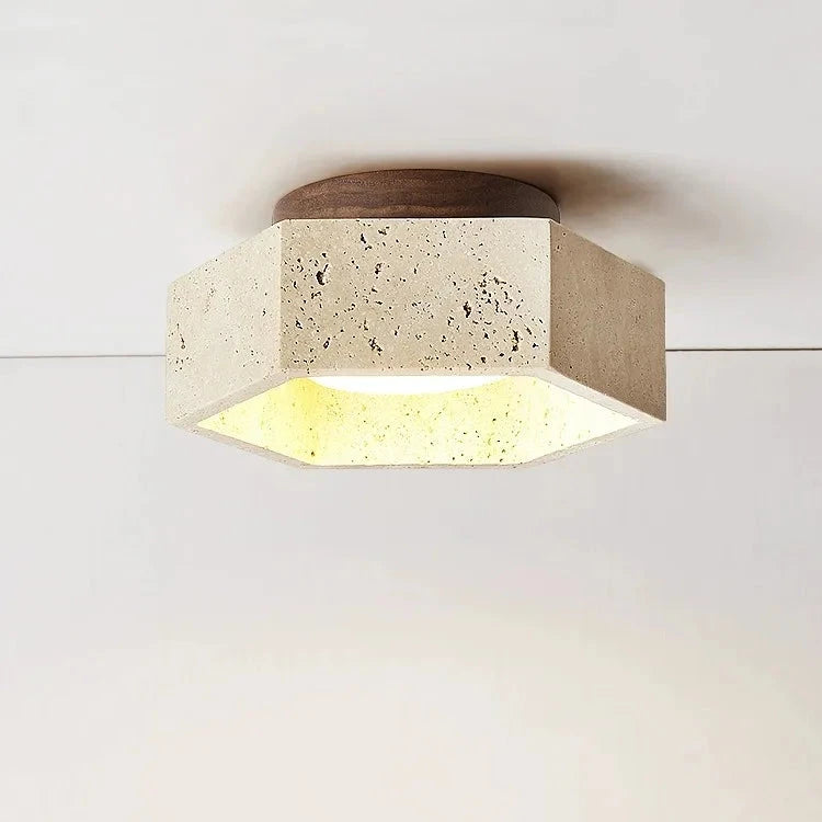 Modern Travertine Ceiling Fixture