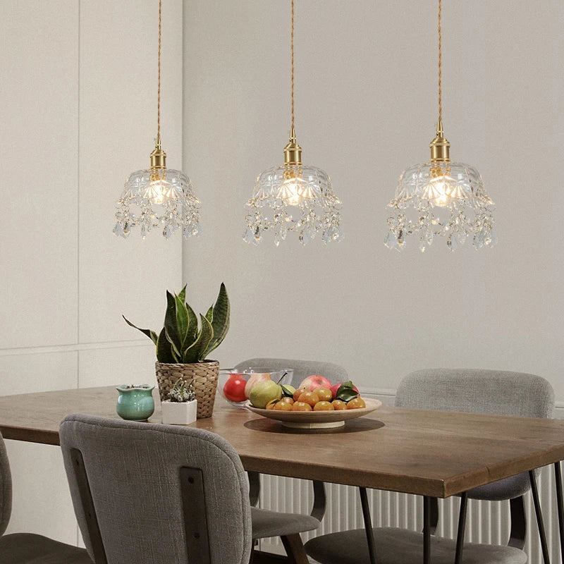 Elegant Glass European Retro Pendant Light