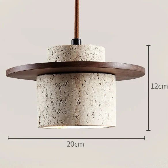 Japanese Style Vintage Travertine Pendant Lamp