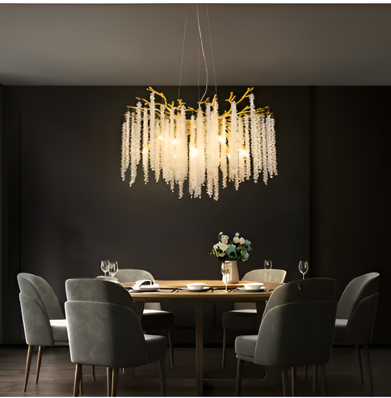 Elegant Crystal Aluminum Ceiling Chandelier