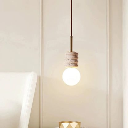 Lustre LED moderne en pierre lampe de chevet suspendue