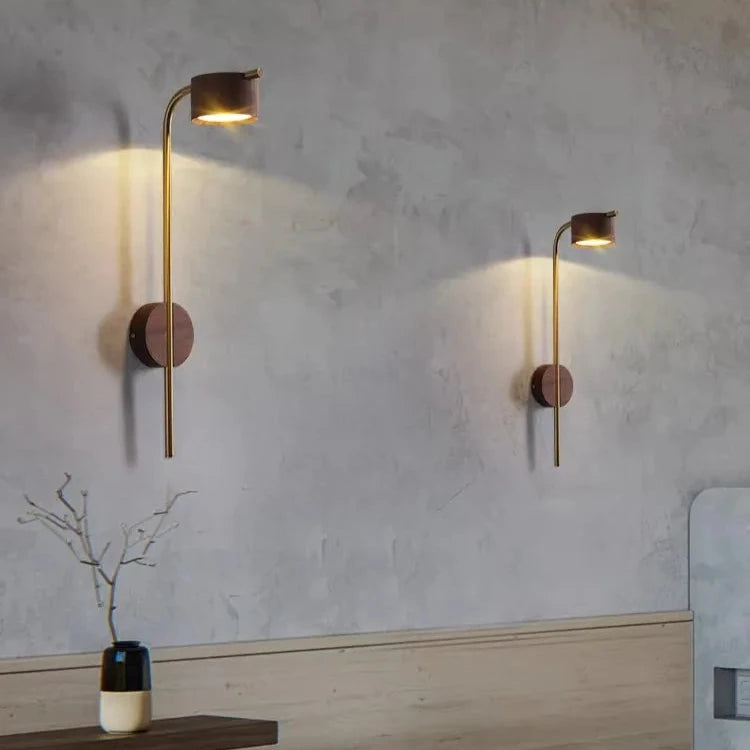 Lámpara de pared LED de acento de madera para la mesita de noche