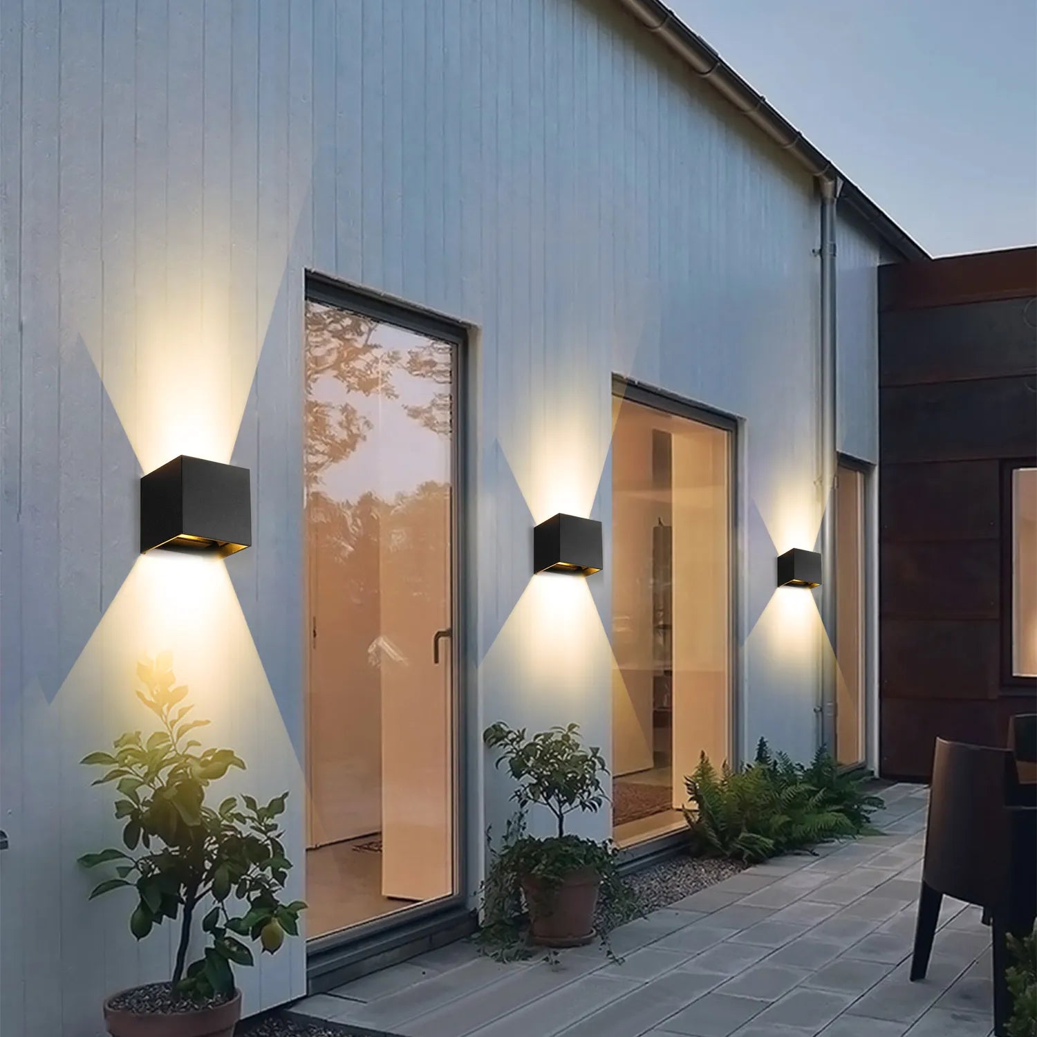 LED Cube Wall Lamps | 1+1 Set IP65 Waterproof Outdoor Lamp