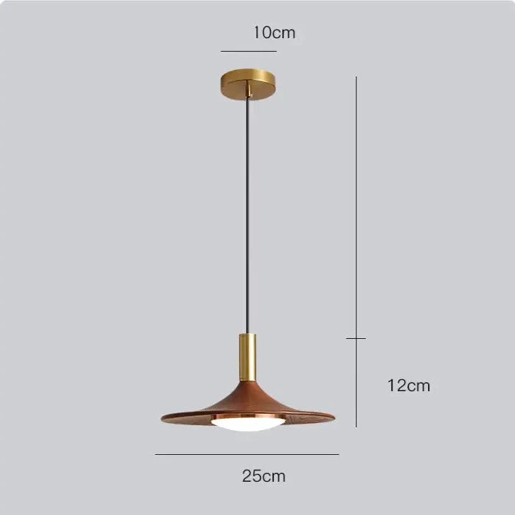 UFO Walnut Wood LED Pendant Lamp