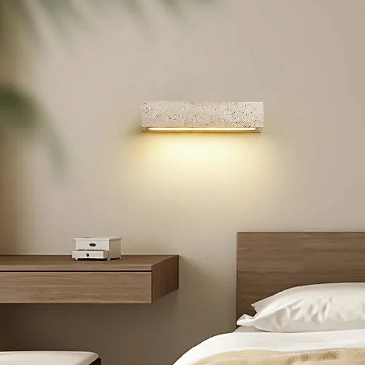 Lampada da parete LED impermeabile da esterno in travertino