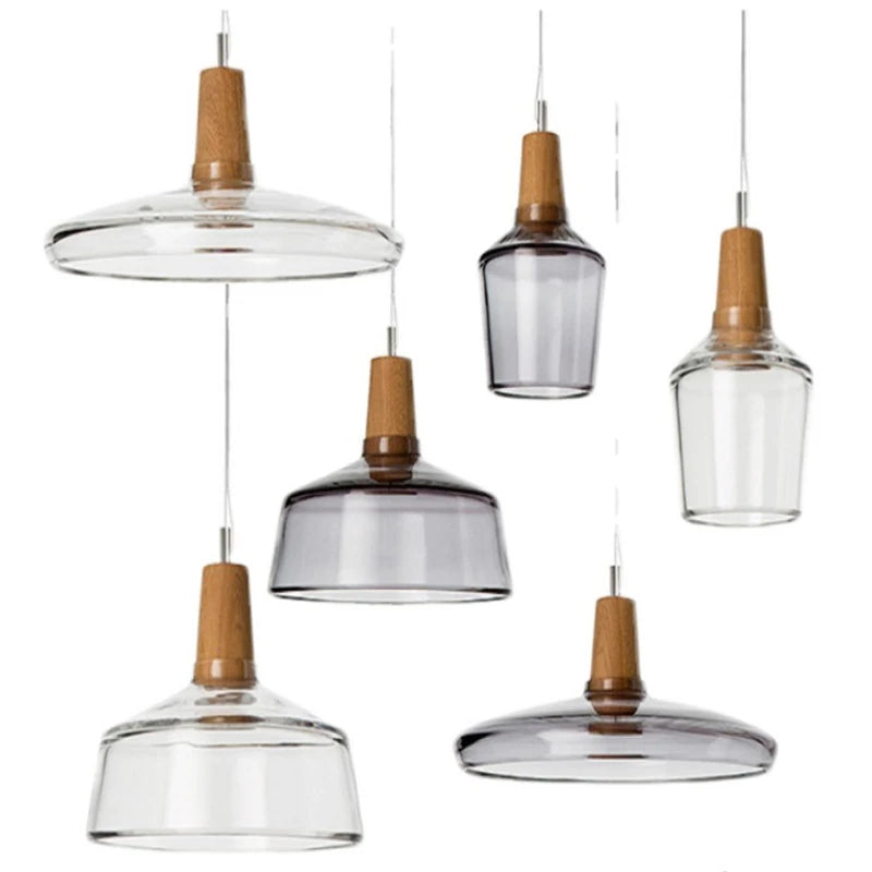 Moderne Loft Industriële Noordse Glazen Hanglamp