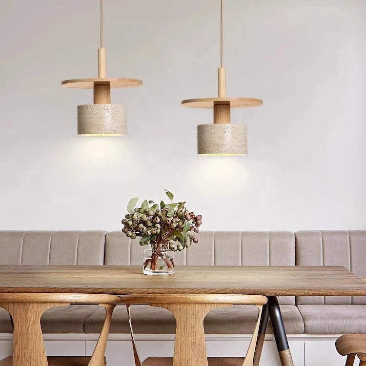 Travertine Vintage Retro Style Pendant Lamp