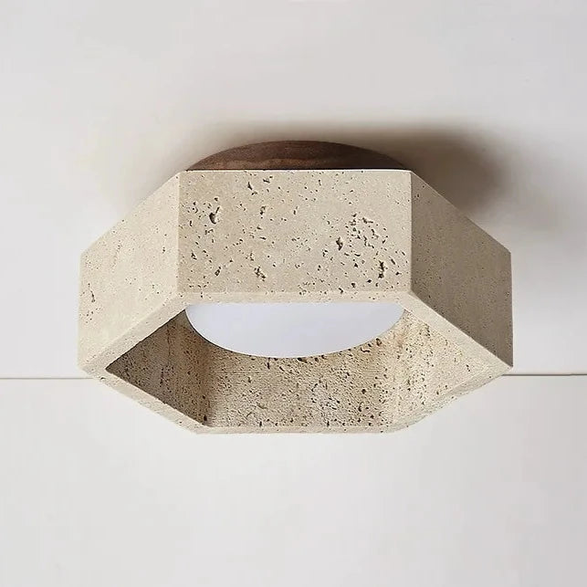 Modern Travertine Ceiling Fixture