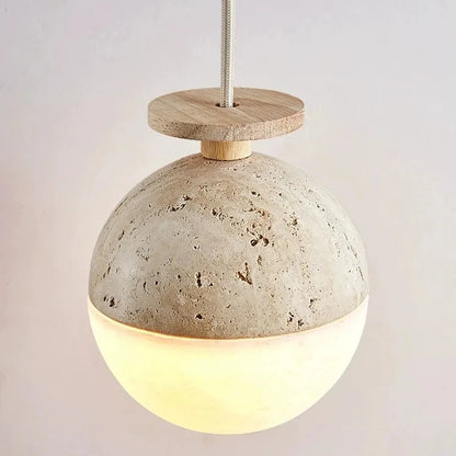 Travertine Hanging Ball Pendant Lamp