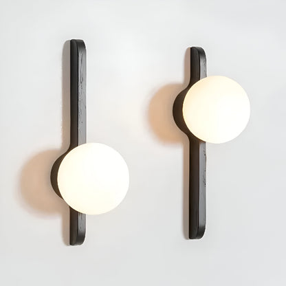 Thais Wood Nordic Glass Wall Light