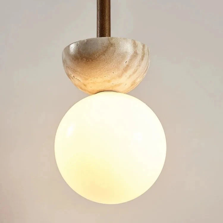 Ronde Travertine LED Hanglamp