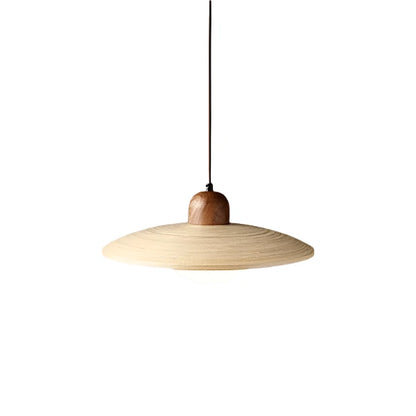 Lampe à pendentif en bambou et en bois nordique