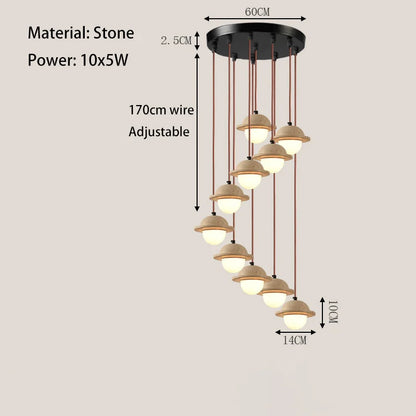 Travertine Spiral Pendant Lamp