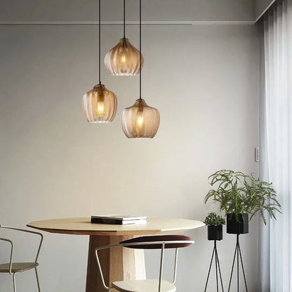 Nordic Style Wavy Glass Pendant Ceiling Lamp