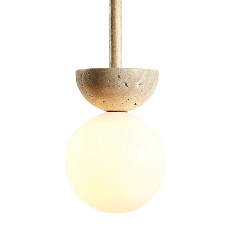 Round Travertine LED Pendant Lamp