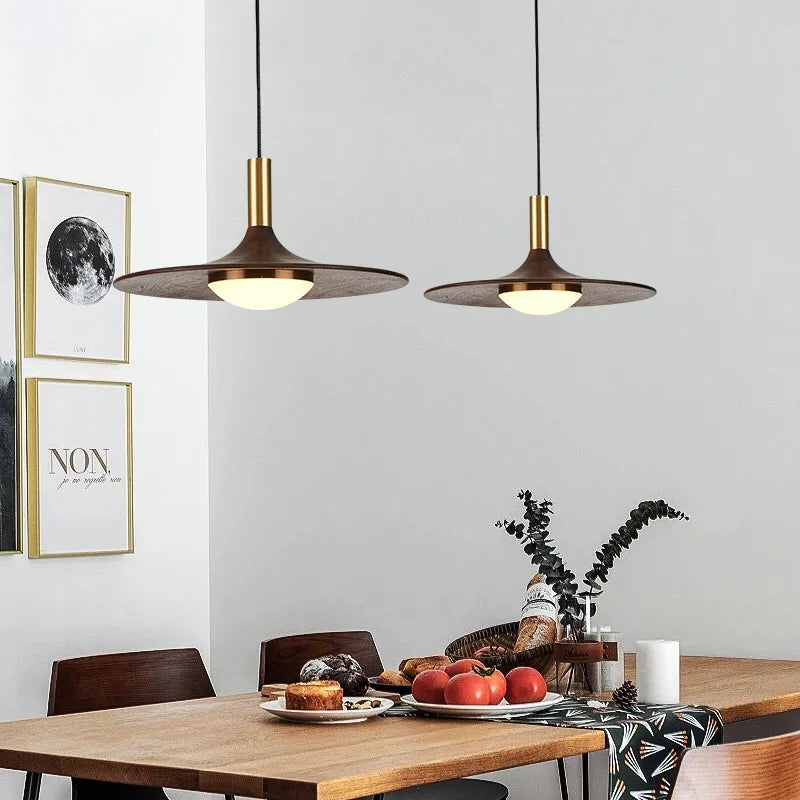 Elegant Walnut Nordic Pendant Light