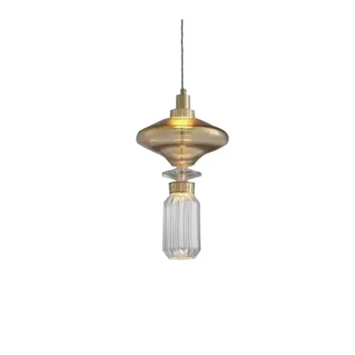 Irregular Art Glass Bottle Pendant Light