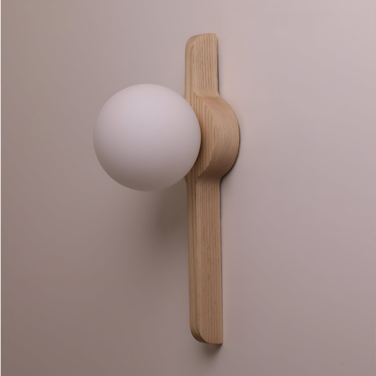 Thais Wood Nordic Glass Wall Light