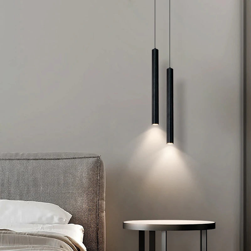 Modern Black Plated Pendant Light with LED Bulbs