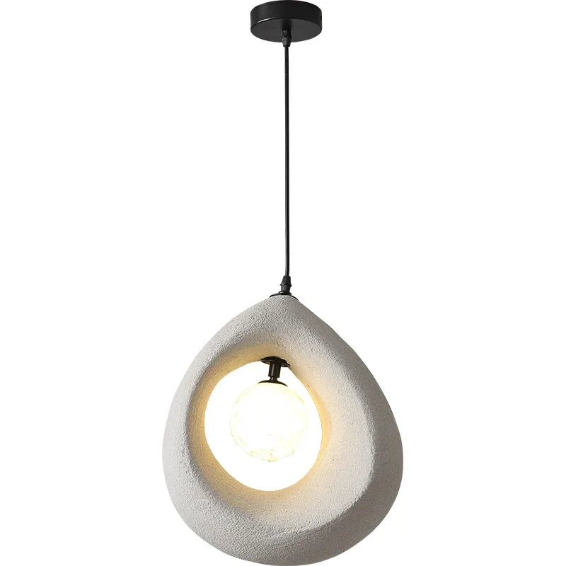 Lampe à pendentif en résine Hayami Wabi Sabi japonaise