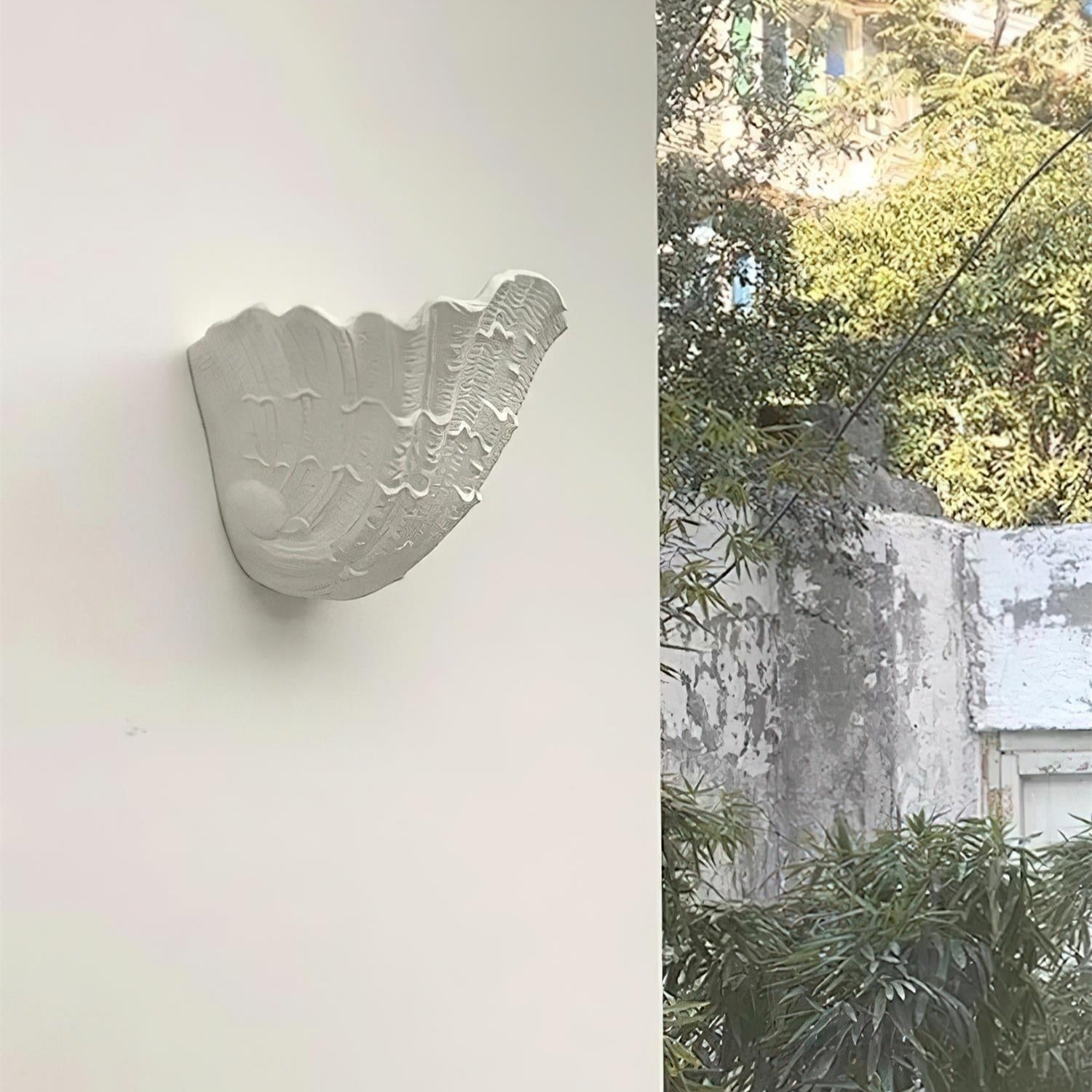 Coquille Sculptural Plaster Shell Wall Light