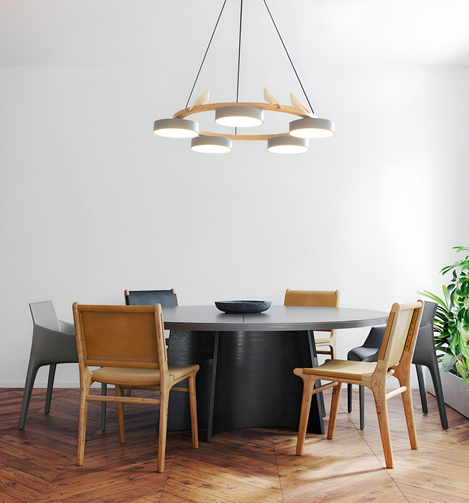 Sienna Nordic Acrylic Bird Round Pendant Light