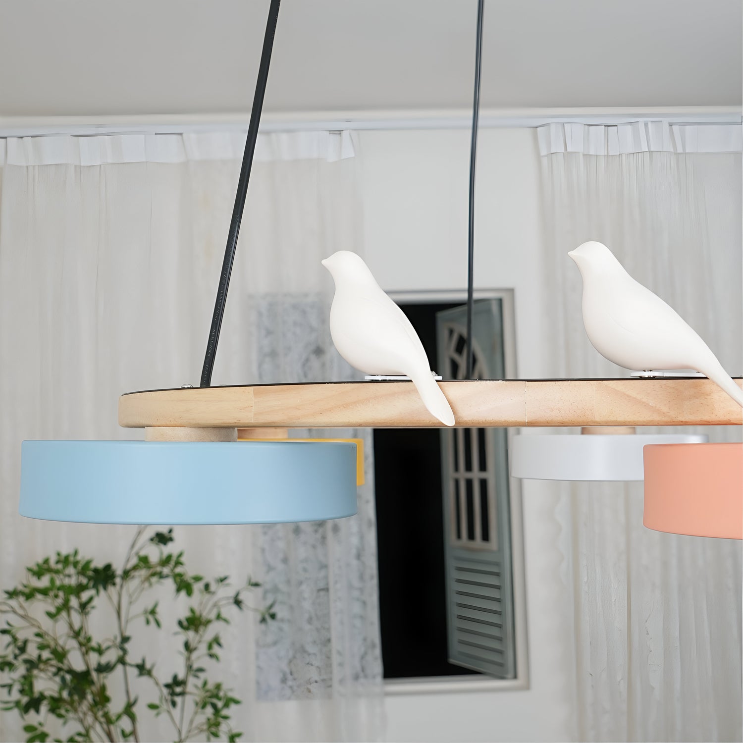 Sienna Nordic Acrylic Bird Round Pendant Light