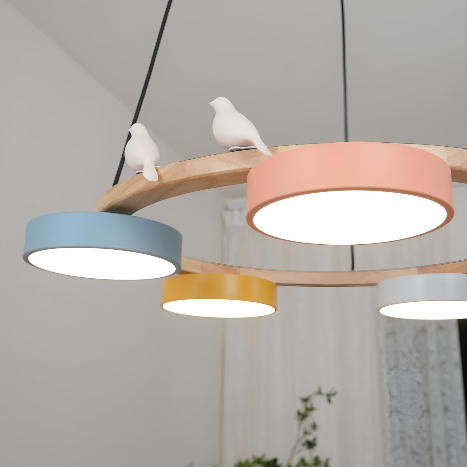 Sienna Nordic Acrylic Bird Round Pendant Light